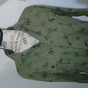 Uniglo Women's Button Down Shirt Outdoors Designs Overall Size Small 100%Cotton